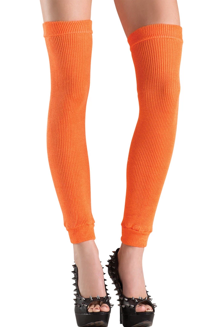 Be Wicked Hosiery Orange Acrylic Thigh High Leg Warmers 1 Be Wicked Hosiery Orange Acrylic Thigh High Leg Warmers