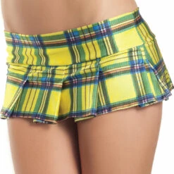 Be Wicked Bottoms Yellow Plaid Micro School Girl Skirt