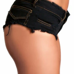 Be Wicked Cutoff Black Denim Booty Shorts 6 Be Wicked Cutoff Black Denim Booty Shorts
