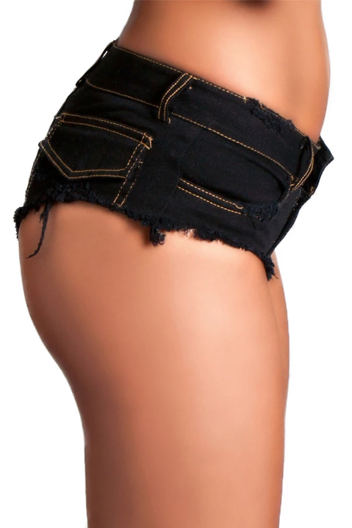 Be Wicked Cutoff Black Denim Booty Shorts 3 Be Wicked Cutoff Black Denim Booty Shorts
