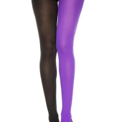 Music Legs Juicy Jester Onyx And Royal Purple Opaque Tights