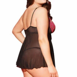 Coquette Plus Size Pretty Plaid Babydoll Set