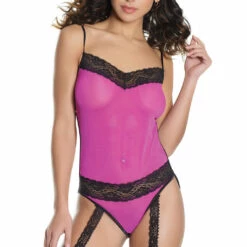 Coquette Magic Magenta Teddy Lingerie 5 Coquette Magic Magenta Teddy Lingerie