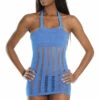 Coquette Seamless Blue Net Chemise Lingerie
