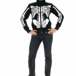 Charades Hooded Skeleton Sweatshirt Sexy Halloween Costumes