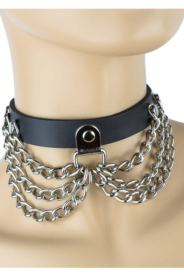 Funk Plus Hanging Chains Kinky Choker 1 Funk Plus Hanging Chains Kinky Choker
