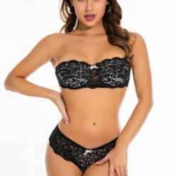 Coquette Lingerie Strapless Bralette And Panty 20 Coquette Lingerie Strapless Bralette And Panty