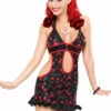 Coquette Cherry Print Halter Chemise Lingerie