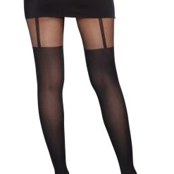 Dreamgirl Hosiery Sheer Pantyhose With Garters