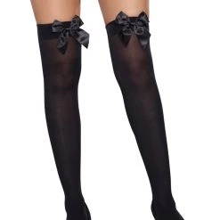 Dreamgirl Bow Top Opaque Stockings 15 Dreamgirl Bow Top Opaque Stockings