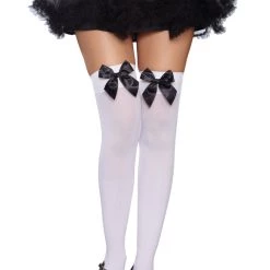 Dreamgirl Bow Top Opaque Stockings 11 Dreamgirl Bow Top Opaque Stockings