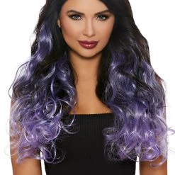 Dreamgirl Long Curly Purple Ombre Hair Extensions