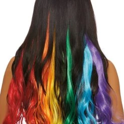 Dreamgirl Wigs Long Wavy Rainbow Hair Extensions