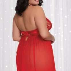 Dreamgirl Plus Size Mesh Garter Babydoll Plus Size Lingerie