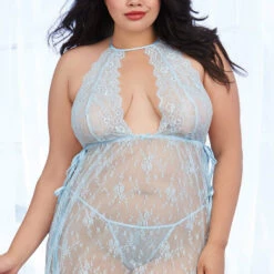 Dreamgirl Plus Size Lace Toga Chemise