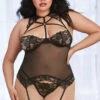 Dreamgirl Plus Size Lingerie Plus Size Strappy Black Bustier