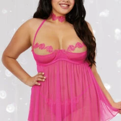 Dreamgirl Plus Size Open Cup Babydoll