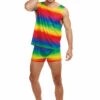 Dreamgirl Music Festival Wear Men's Rainbow Costume