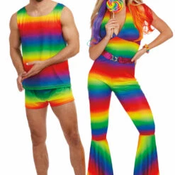 Dreamgirl Music Festival Wear Men's Rainbow Costume