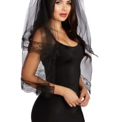 Dreamgirl Black Veil Headpiece Accessories
