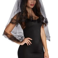 Dreamgirl Black Veil Headpiece Accessories