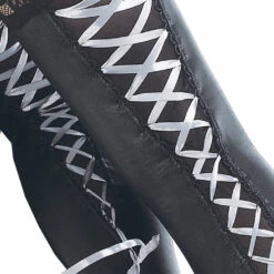 Coquette Lace Up Ribbon Wet Look Thigh High Stockings Lingerie