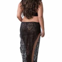 G World Intimates Plus Size Sensual Black Lace Night Dress