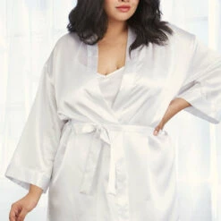 Dreamgirl Plus Size Simple Satin Robe And Chemise Plus Size Lingerie 46 Dreamgirl Plus Size Simple Satin Robe And Chemise Plus Size Lingerie