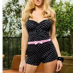 Dreamgirl Dresses Retro Tease Polka Dot Romper 5 Dreamgirl Dresses Retro Tease Polka Dot Romper