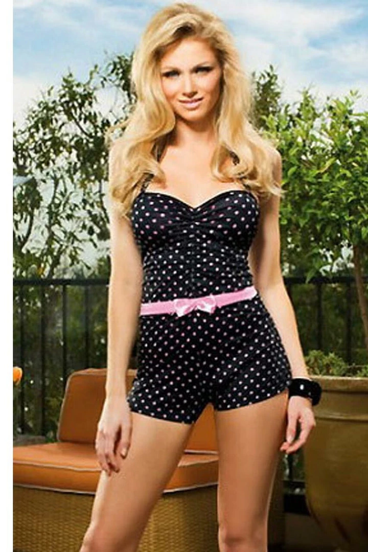 Dreamgirl Dresses Retro Tease Polka Dot Romper 3 Dreamgirl Dresses Retro Tease Polka Dot Romper