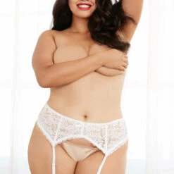 Dreamgirl Plus Size Stretch Lace Garter Belt