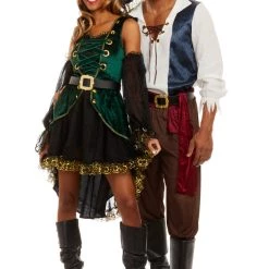 Dreamgirl Sexy Halloween Costumes Emerald Pirate Costume