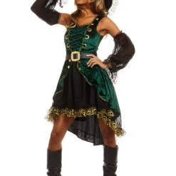 Dreamgirl Sexy Halloween Costumes Emerald Pirate Costume