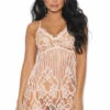 Elegant Moments Plus Size Blush Lace Chemise