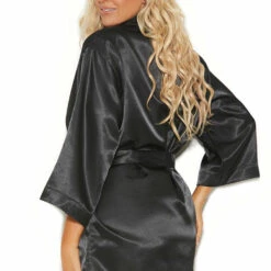 Elegant Moments Plus Size Sexy Satin Robe