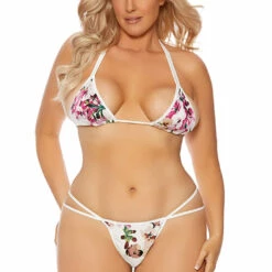 Elegant Moments Plus Size Femme Floral Bra Set