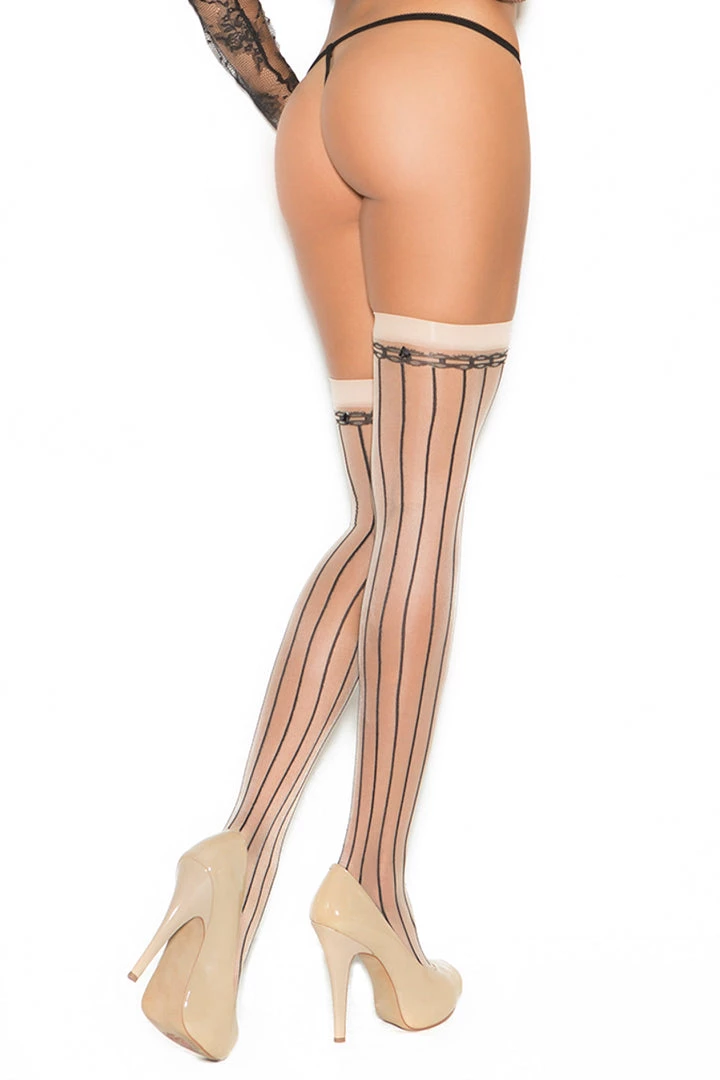 Elegant Moments Pinstripe Stockings Hosiery 2 Elegant Moments Pinstripe Stockings Hosiery