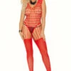 Elegant Moments Plus Size Cut Out Crochet Bodystocking