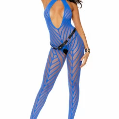 Elegant Moments Blue Chevron Bodystocking 5 Elegant Moments Blue Chevron Bodystocking
