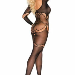 Elegant Moments Plus Size Long Sleeve Floral Bodystocking