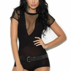 Elegant Moments Short Sleeve Net Romper