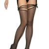 Elegant Moments Hosiery Strappy Fishnet Garter Stockings