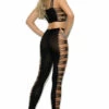 Elegant Moments Clothing Opaque Slashed Cami And Leggings