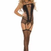 Elegant Moments Seamless Slashed Garter Chemise Lingerie