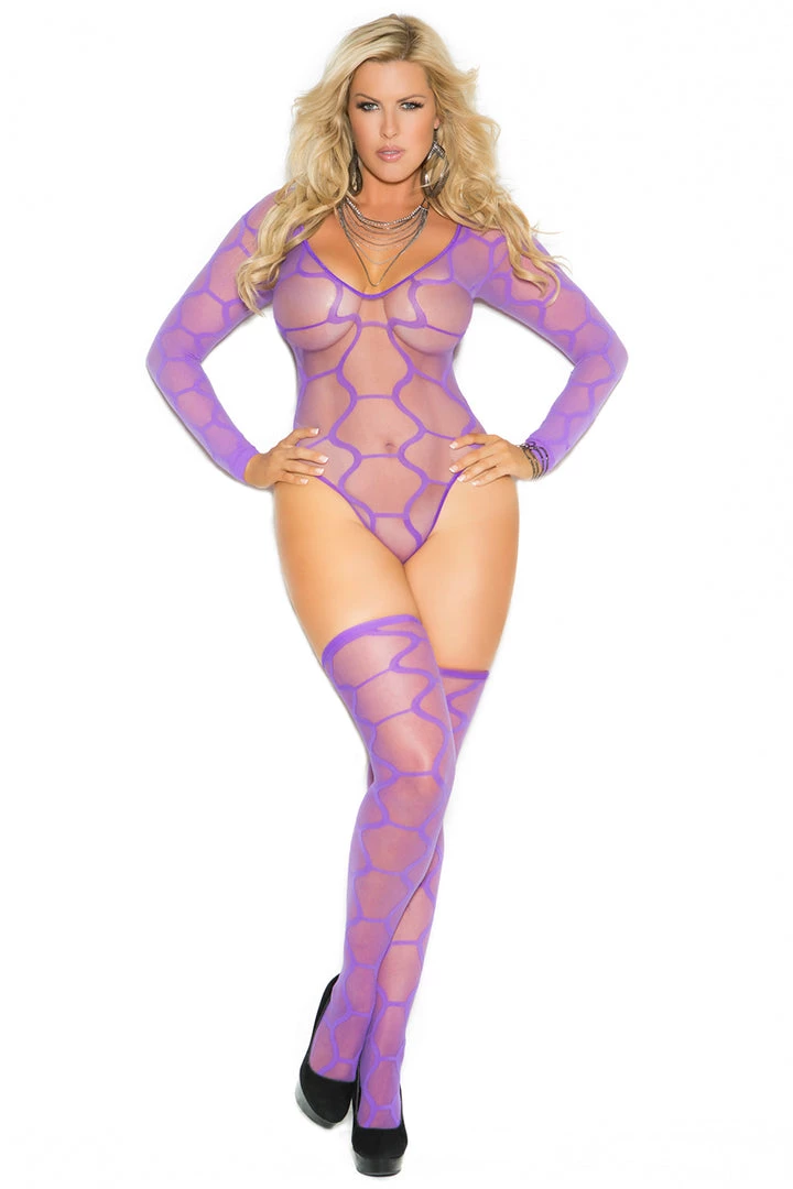 Elegant Moments Plus Size Purple Hex Teddy 3 Elegant Moments Plus Size Purple Hex Teddy
