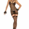 Elegant Moments Diamond Net Chemise And Stockings