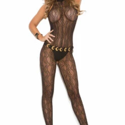 Elegant Moments Lingerie Swirl Lace Bodystocking - EM1602
