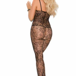 Elegant Moments Plus Size Rose Lace Bodystocking