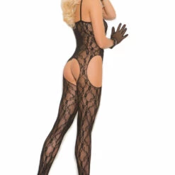 Elegant Moments Lingerie Lace Suspender Bodystocking