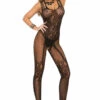 Elegant Moments Lingerie Strappy Net And Lace Bodystocking